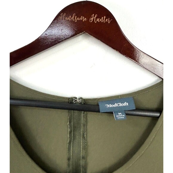 ModCloth Bay Area Believer Cropped Tie Front Jumpsuit Womens Size Medium Green E - Picture 6 of 13